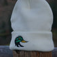 Mud Duck Original - Mallard Head Knit Beanie - White